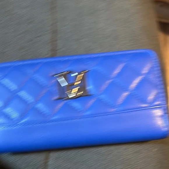 Elegant denim Blue Quilted Bag Set Bradley mischka bundle - Picture 8 of 11